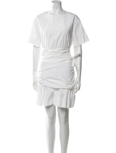 Pre-owned A.l.c Crew Neck Knee-length Dress In White
