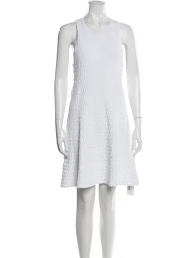 Pre-owned A.l.c Crew Neck Knee-length Dress In White