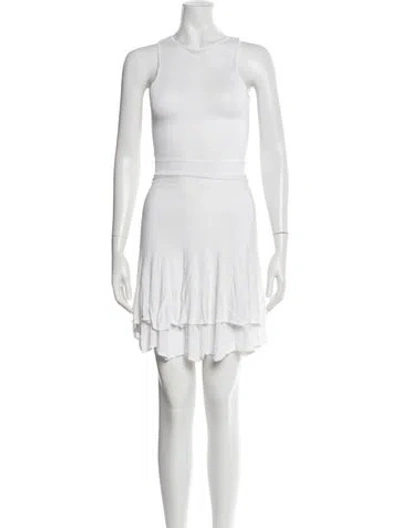 Pre-owned A.l.c Crew Neck Knee-length Dress In White