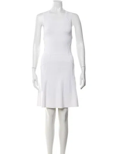 Pre-owned A.l.c Crew Neck Knee-length Dress In White