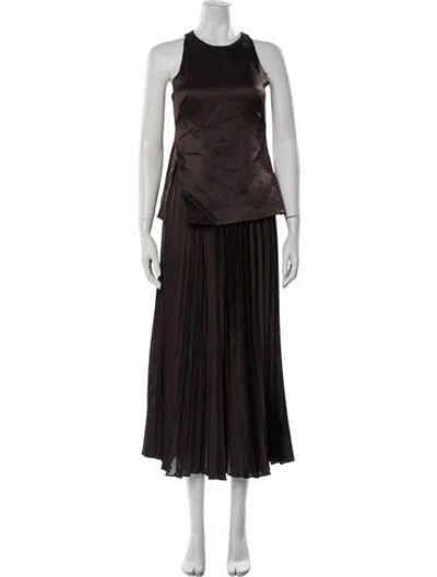 Pre-owned A.l.c Crew Neck Long Dress In Brown