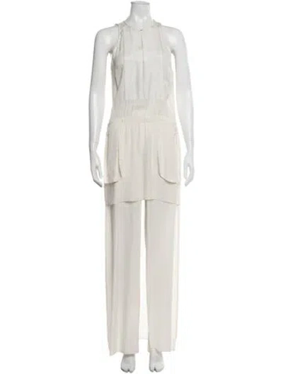 Pre-owned A.l.c Crew Neck Long Dress In Neutral