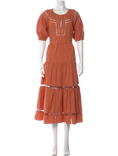 Pre-owned A.l.c Crew Neck Long Dress In Orange