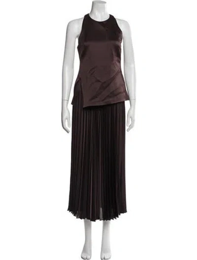 Pre-owned A.l.c Crew Neck Long Dress W/ Tags In Brown
