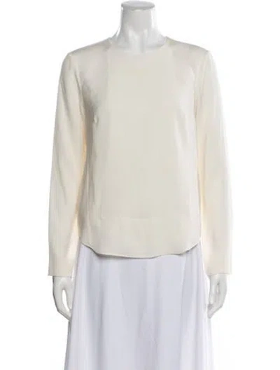 Pre-owned A.l.c Crew Neck Long Sleeve Blouse In Neutral