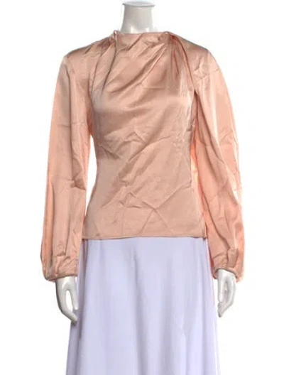 Pre-owned A.l.c Crew Neck Long Sleeve Blouse In Pink