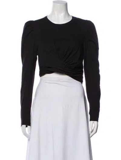 Pre-owned A.l.c Crew Neck Long Sleeve Crop Top In Gray