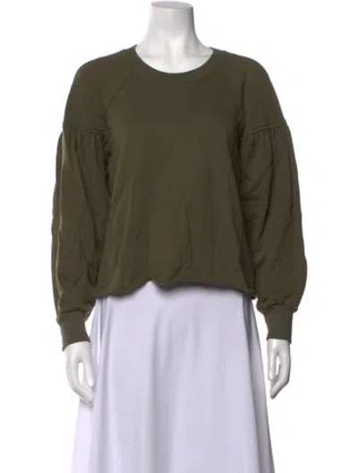 Pre-owned A.l.c Crew Neck Long Sleeve Sweatshirt In Green