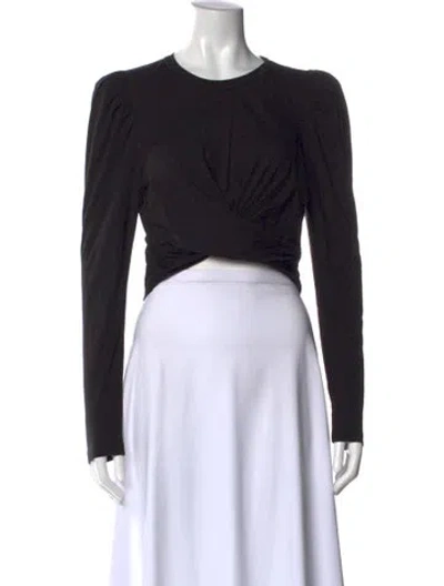 Pre-owned A.l.c Crew Neck Long Sleeve Top In Black