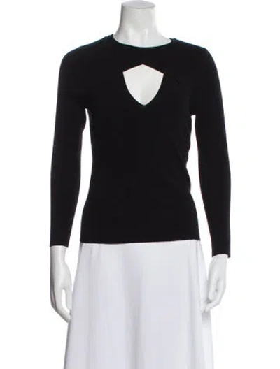 Pre-owned A.l.c Crew Neck Long Sleeve Top In Black