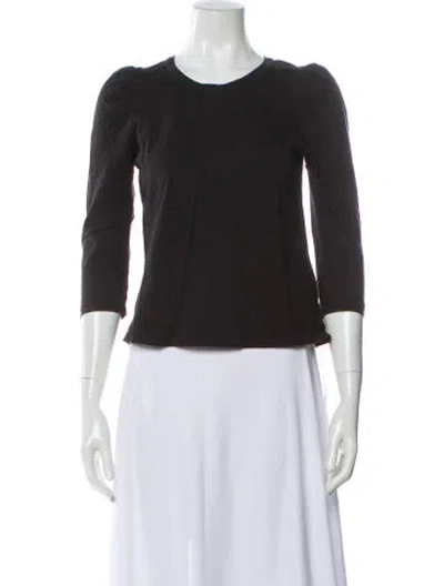 Pre-owned A.l.c Crew Neck Long Sleeve Top In Black