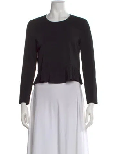 Pre-owned A.l.c Crew Neck Long Sleeve Top In Black