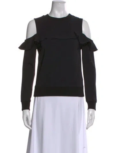 Pre-owned A.l.c Crew Neck Long Sleeve Top In Black