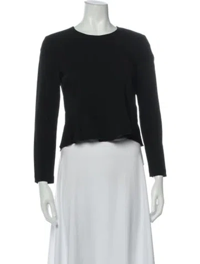Pre-owned A.l.c Crew Neck Long Sleeve Top In Black