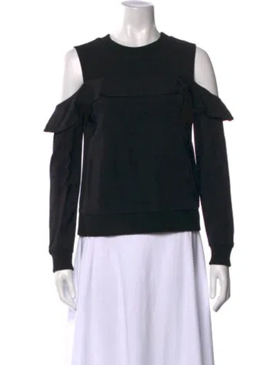 Pre-owned A.l.c Crew Neck Long Sleeve Top In Black
