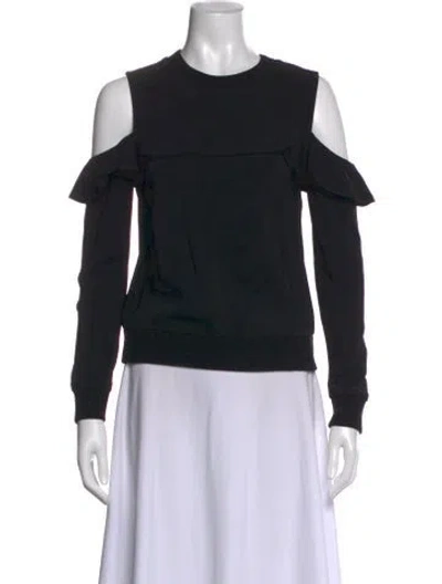 Pre-owned A.l.c Crew Neck Long Sleeve Top In Black