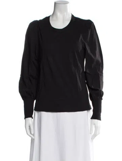 Pre-owned A.l.c Crew Neck Long Sleeve Top In Black