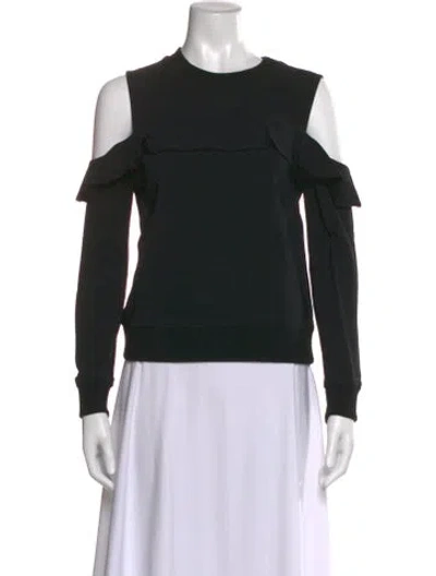 Pre-owned A.l.c Crew Neck Long Sleeve Top In Black