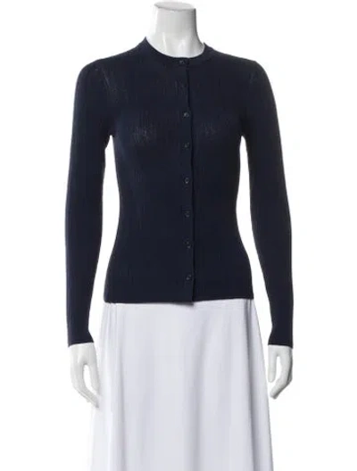 Pre-owned A.l.c Crew Neck Long Sleeve Top In Blue