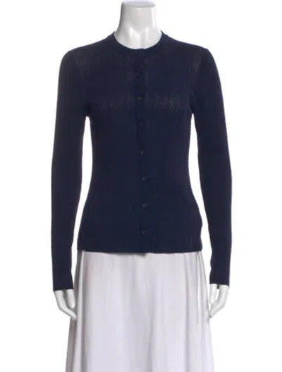 Pre-owned A.l.c Crew Neck Long Sleeve Top In Blue