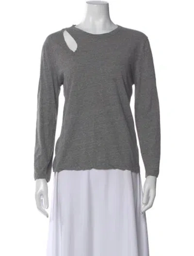 Pre-owned A.l.c Crew Neck Long Sleeve Top In Gray