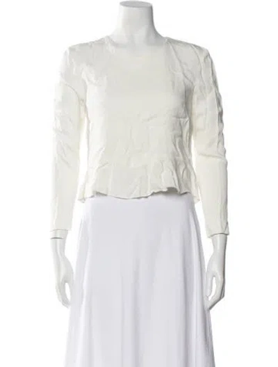 Pre-owned A.l.c Crew Neck Long Sleeve Top In Neutral