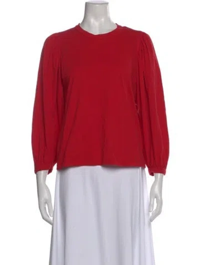 Pre-owned A.l.c Crew Neck Long Sleeve Top In Red
