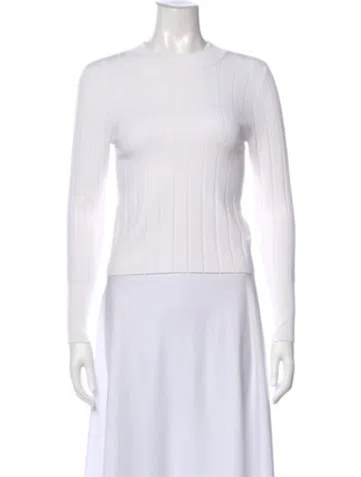 Pre-owned A.l.c Crew Neck Long Sleeve Top In White