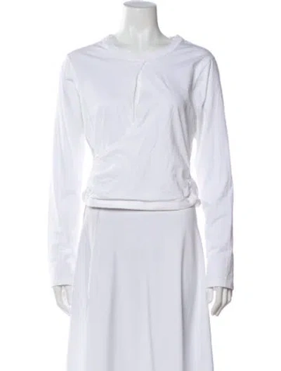 Pre-owned A.l.c Crew Neck Long Sleeve Top In White