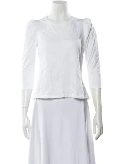 Pre-owned A.l.c Crew Neck Long Sleeve Top In White