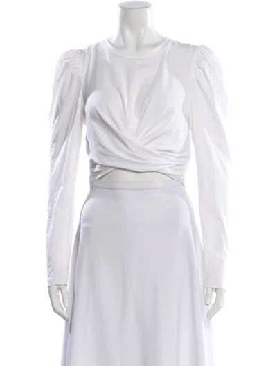 Pre-owned A.l.c Crew Neck Long Sleeve Top In White