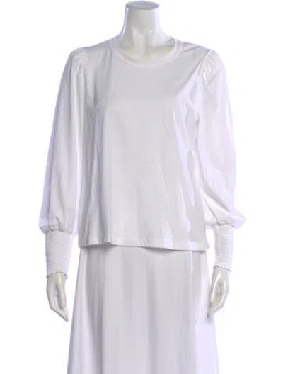 Pre-owned A.l.c Crew Neck Long Sleeve Top In White