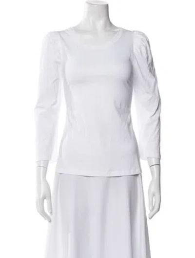 Pre-owned A.l.c Crew Neck Long Sleeve Top In White