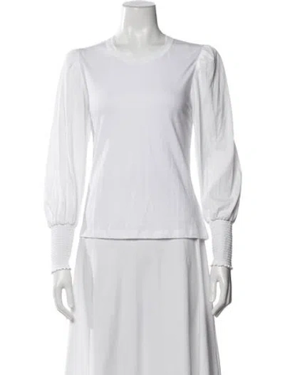 Pre-owned A.l.c Crew Neck Long Sleeve Top In White