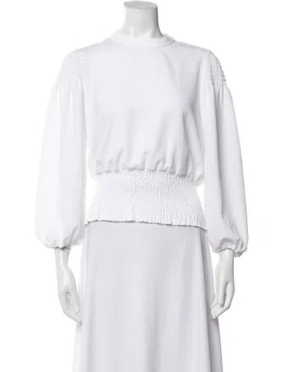 Pre-owned A.l.c Crew Neck Long Sleeve Top In White