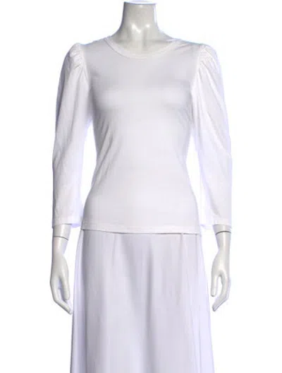 Pre-owned A.l.c Crew Neck Long Sleeve T-shirt In White