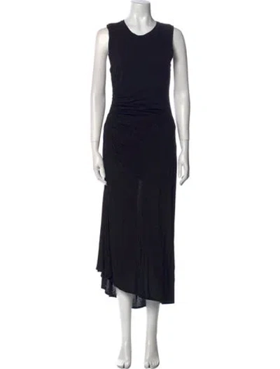Pre-owned A.l.c Crew Neck Midi Length Dress In Black