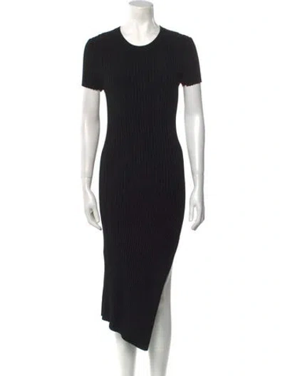Pre-owned A.l.c Crew Neck Midi Length Dress In Black