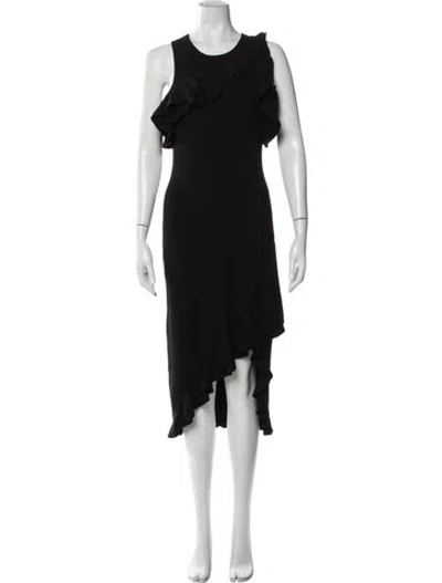 Pre-owned A.l.c Crew Neck Midi Length Dress In Black