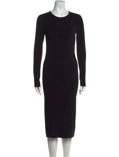 Pre-owned A.l.c Crew Neck Midi Length Dress In Black