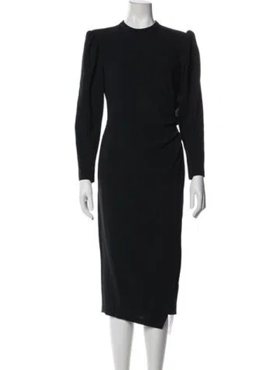 Pre-owned A.l.c Crew Neck Midi Length Dress In Black