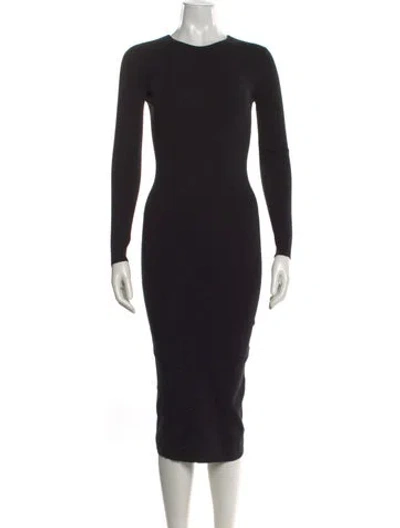 Pre-owned A.l.c Crew Neck Midi Length Dress In Black