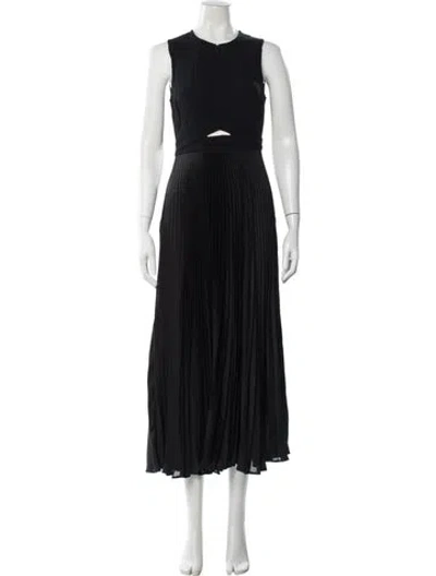 Pre-owned A.l.c Crew Neck Midi Length Dress In Black