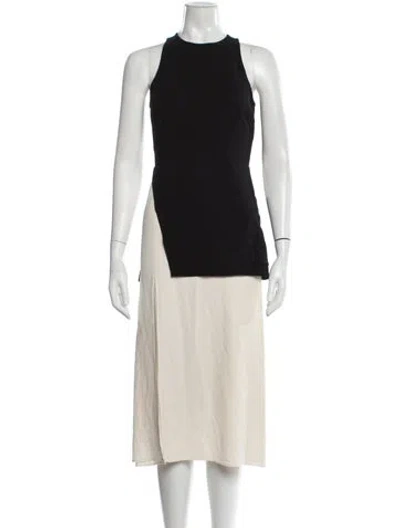 Pre-owned A.l.c Crew Neck Midi Length Dress In Black