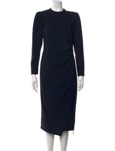 Pre-owned A.l.c Crew Neck Midi Length Dress In Black