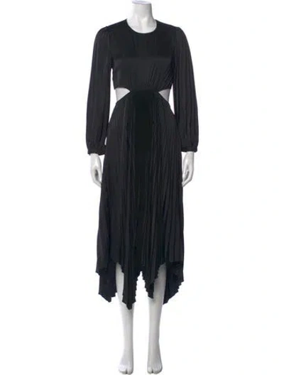 Pre-owned A.l.c Crew Neck Midi Length Dress In Black