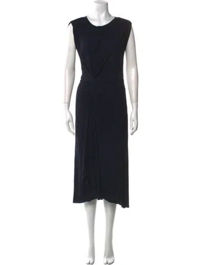 Pre-owned A.l.c Crew Neck Midi Length Dress In Blue