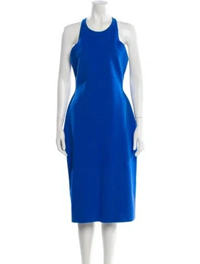 Pre-owned A.l.c Crew Neck Midi Length Dress In Blue