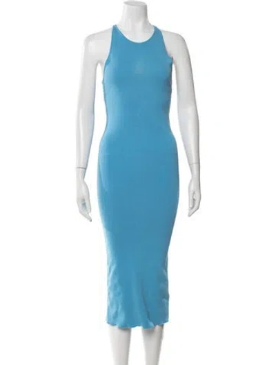Pre-owned A.l.c Crew Neck Midi Length Dress In Blue