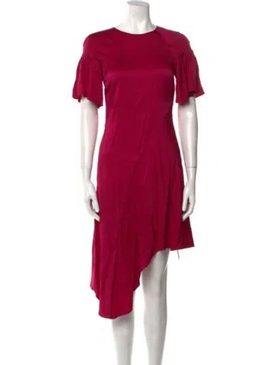 Pre-owned A.l.c Crew Neck Midi Length Dress In Burgundy